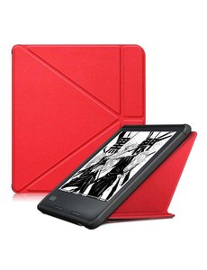 Ntech Kobo Clara HD hoes Rood Bookcase - kobo clara hd cover Smart case - kobo clara hoes-  hoes Kobo Clara HD - Kunstleer -  Trifold Bookcase hoesje
