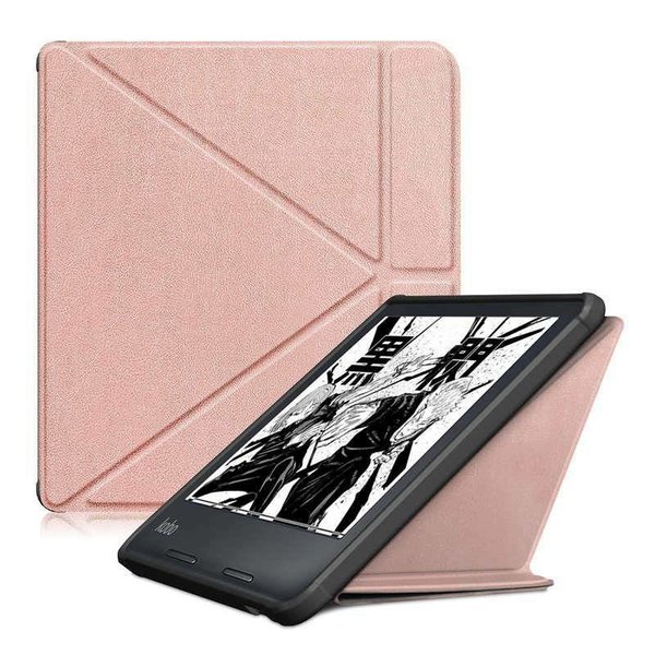 Ntech Geschikt voor Kobo Libra H20 hoesje Rose Goud - Geschikt voor Kobo libra h20 sleepcover - Geschikt voor Kobo ereader Libra H20 hoes Bookcase - Hoes voor Geschikt voor Kobo Libra h20 met Sluiting en Auto Sleep Functie