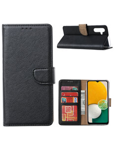 Ntech Samsung Galaxy A13 5G / A04s Hoesje met Pasjeshouder bookcase – Zwart