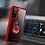 Ntech Hoesje Geschikt Voor Samsung Galaxy S21 Plus hoesje - Premium Shock Proof hoesje transparant Rood randen backcover case met kickstand - Hoesje Geschikt Voor Samsung Galaxy S21 Plus hoesje met Ring houder / Ring vinger houder / standaard