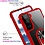 Ntech Hoesje Geschikt Voor Samsung Galaxy S21 Plus hoesje - Premium Shock Proof hoesje transparant Rood randen backcover case met kickstand - Hoesje Geschikt Voor Samsung Galaxy S21 Plus hoesje met Ring houder / Ring vinger houder / standaard