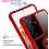 Ntech Hoesje Geschikt Voor Samsung Galaxy S21 Ultra hoesje - Premium Shock Proof hoesje transparant Rood randen backcover case met kickstand - Hoesje Geschikt Voor Samsung Galaxy S21 Ultra hoesje met Ring houder / Ring vinger houder / standaard