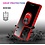 Ntech Hoesje Geschikt Voor Samsung Galaxy S21 Ultra hoesje - Premium Shock Proof hoesje transparant Rood randen backcover case met kickstand - Hoesje Geschikt Voor Samsung Galaxy S21 Ultra hoesje met Ring houder / Ring vinger houder / standaard