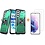 Ntech Hoesje Geschikt Voor Samsung Galaxy S21 FE Hoesje Heavy Duty Armor Hoesje Groen - Galaxy S21 FE Case Kickstand Ring cover met Magnetisch Auto Mount- Hoesje Geschikt Voor Samsung Galaxy S21 FE screenprotector 2 pack