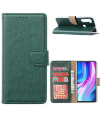 Ntech Xiaomi Redmi Note 8 (2019/2021) Hoesje Groen - Xiaomi Note 8 2021 bookcase met Pasjeshouder - Note 8 2019 case Portemonnee cover