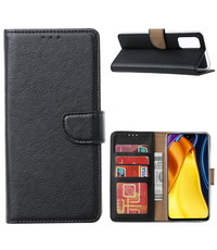 Ntech Xiaomi Redmi Note 10 5G Hoesje / Poco M3 Pro 5G Hoesje Zwart bookcase met Pasjeshouder - Hoesje Mi Poco M3 Pro 5G case Portemonnee cover