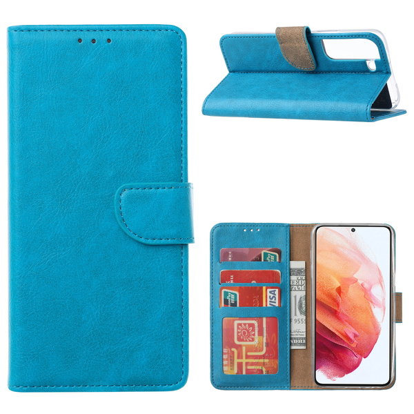 Ntech Hoesje Geschikt Voor Samsung Galaxy S22 Hoesje BookCase Blauw - Hoesje Geschikt Voor Samsung Galaxy s22 hoesje wallet case - Hoesje Hoesje Geschikt Voor Samsung Galaxy S22 bookcase - Galaxy S22 portemonnee hoesje book case cover