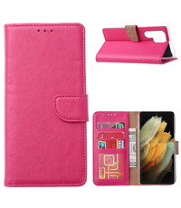 Ntech Samsung Galax S22 Ultra Hoesje BookCase Pink