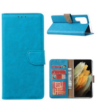 Ntech Samsung Galax S22 Ultra Hoesje BookCase Blauw