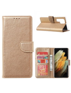 Ntech Samsung Galax S22 Ultra Hoesje BookCase Goud