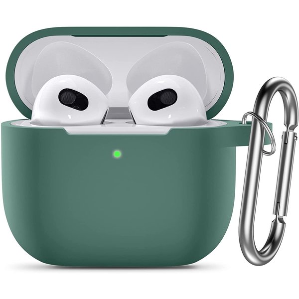 Ntech Hoesje Geschikt voor Apple Airpods 3 hoesje Silicone Case Pine Groen - Hoesje Geschikt voor Apple Airpodss 3 Case Siliconen Hoes - Hoesje Geschikt voor Apple Airpodss 3 Hoes Cover