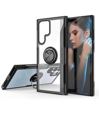 Ntech Samsung Galax S22 Ultra hoesje Luxe carbon TPU Backcover