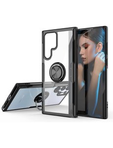 Ntech Samsung Galax S22 Ultra hoesje Luxe carbon TPU Backcover