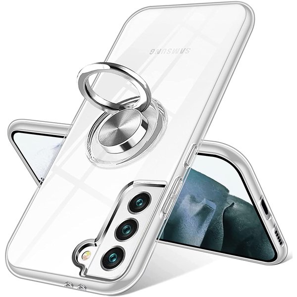 Ntech Hoesje Geschikt Voor Samsung Galaxy S22 hoesje Luxe TPU Backcover transparant - Hoesje Geschikt Voor Samsung Galaxy S22 hoesje met Ring houder / Ring vinger houder / standaard