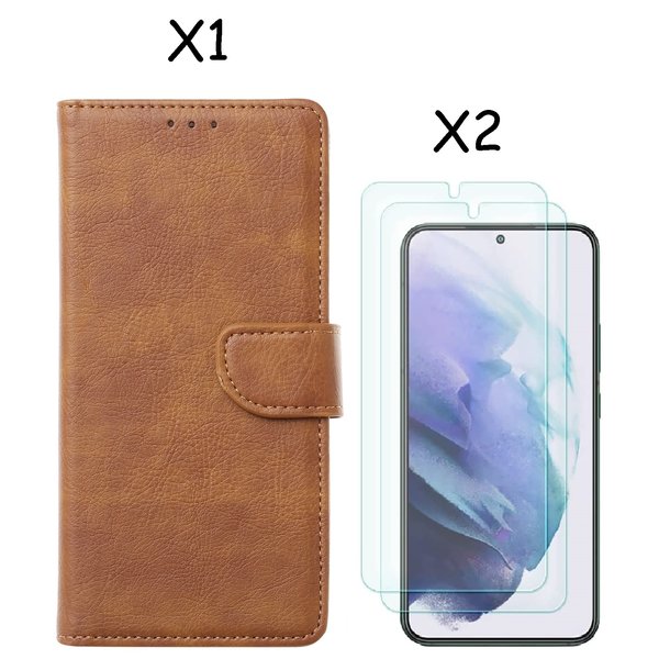 Ntech Hoesje Geschikt Voor Samsung Galaxy S22 Plus hoesje Bruin Hoesje Geschikt Voor Samsung Galaxy S22 Plus 5G hoesje bookcase portemonnee cover - Hoesje Geschikt Voor Samsung Galaxy hoesje S22 Plus - Hoesje Geschikt Voor Samsung Galaxy S22 Plus screenprotecto