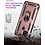 Ntech Oppo A15 Hoesje armor Met ring houder Rose Goud - Oppo A15s hoesje  / Oppo A35 2021 hoesje met Kickstand TPU backcover hoesje - Oppo A15 / A15s screenprotector 2 pack