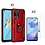 Ntech Oppo A16 Hoesje armor Met ring houder Rood - Oppo A16s hoesje  / Oppo A54s hoesje met Kickstand TPU backcover hoesje - Oppo A16 / A16s screenprotector 2 pack