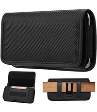 Ntech Riem Holster Hoesje - Universeel Telefoonhoesje Nylon Holster 5.5 Samsung S22 ultra hoesje / Samsung S22 hoesje / Sasmung S22 Plus / Samsung A13 / A53/ A73/ A33 /  Zwart