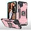 Ntech Hoesje Geschikt Voor Samsung Galaxy A22 Hoesje Heavy Duty Armor Hoesje Rose Goud - Galaxy A22 4G Case Kickstand Ring cover met Magnetisch Auto Mount- Hoesje Geschikt Voor Samsung Galaxy A22 4G screenprotector 2 pack