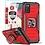 Ntech Hoesje Geschikt Voor Samsung Galaxy A03s Hoesje Heavy Duty Armor Hoesje Rood - Galaxy A03S Case Kickstand Ring cover met Magnetisch Auto Mount- Hoesje Geschikt Voor Samsung Galaxy A03S screenprotector 2 pack