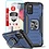 Ntech Hoesje Geschikt Voor Samsung Galaxy A03s Hoesje Heavy Duty Armor Hoesje Blauw - Galaxy A03S Case Kickstand Ring cover met Magnetisch Auto Mount- Hoesje Geschikt Voor Samsung Galaxy A03S screenprotector 2 pack