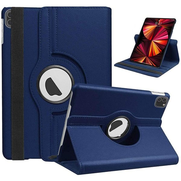 Ntech Hoes geschikt voor iPad pro 2020 / 2021 bookcase Draaibare Donker Blauw - Hoes geschikt voor iPad pro hoes 2021 / 2020 - Hoes geschikt voor iPad pro 11 2021 case Cover- Hoes geschikt voor iPad pro 2020 hoes