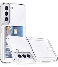Ntech Samsung Galax S22 Plus hoesje met pasjeshouder transparant Shock proof case met Kaarthouder