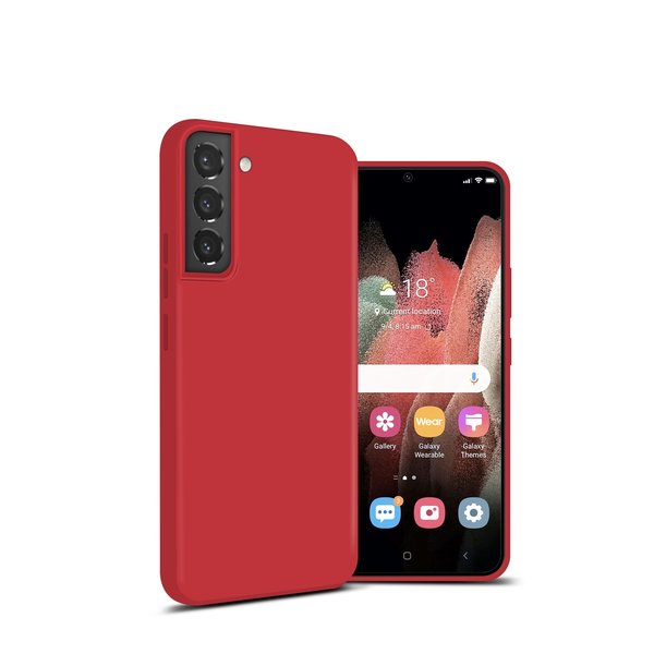 Ntech  Hoesje Geschikt Voor Samsung Galaxy S22 Plus Hoesje Silicone Backcover Rood