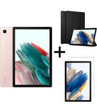 Merkloos Samsung Galaxy Tab A8 (2021) - 32GB - Wifi - 10.5 inch - Pink Gold + Tri-fold smart hoes + Screenprotector tempered glass