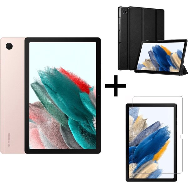 Merkloos Samsung Galaxy Tab A8 (2021) - 32GB - Wifi - 10.5 inch - Pink Gold + Tri-fold smart hoes + Screenprotector tempered glass