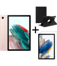 Merkloos Samsung Galaxy Tab A8 (2021) - 32GB - Wifi - 10.5 inch - Pink Gold + Draaibare hoes + Screenprotector tempered glass