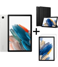 Merkloos Samsung Galaxy Tab A8 (2021) - 64GB - Wifi - 10.5 inch - Silver + Tri-fold smart hoes + Screenprotector tempered glass