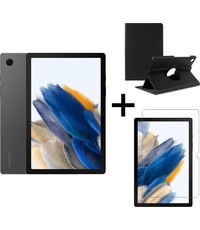 Merkloos Samsung Galaxy Tab A8 (2021) - 64GB - Wifi - 10.5 inch - Gray + Draaibare hoes + Screenprotector tempered glass