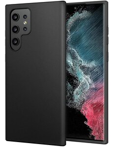 Ntech Samsung Galax S22 Ultra Siliconen Hoesje Back Cover Zwart