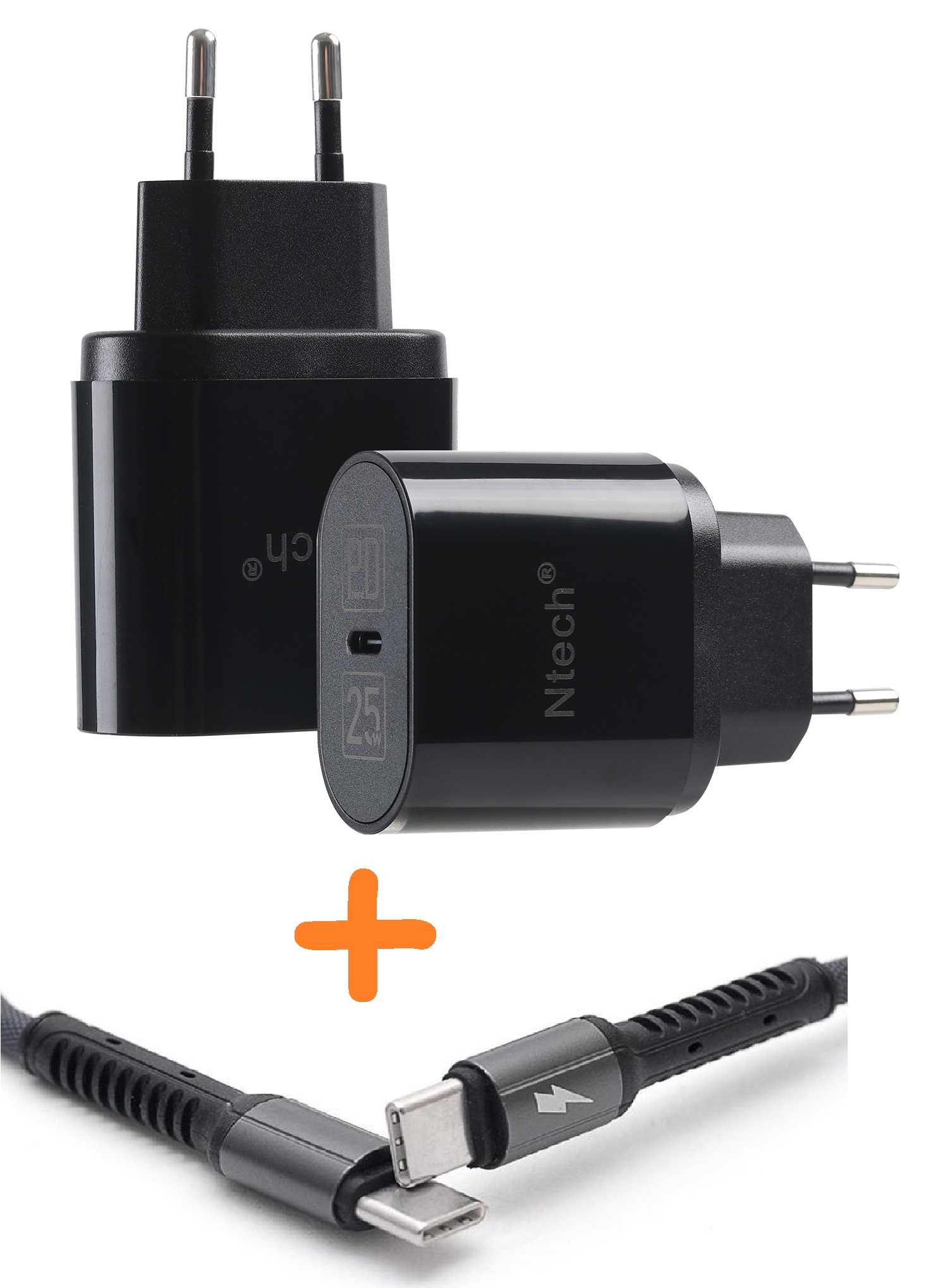 usb c oplader 25W Snellader Samsung Zwart - c adapter Samsung S21 FE / A13 / A53 / A73 / A03s / A73 / Fold 3 / Flip 3 / met kabel 1M - Samsung oplader power adapter - Phonecompleet.nl