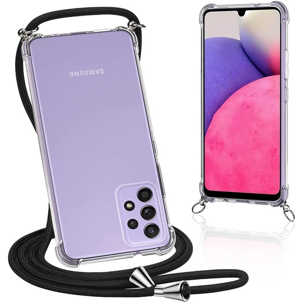 Ntech Hoesje Geschikt Voor Samsung Galaxy A12 Hoesje transparant met Koord - Hoesje Geschikt Voor Samsung Galaxy A12 5G hoesje met koord draagkoord - Goedkoop - Necklace - Neckstrap - Telefoon koord - Telefoonhoesje met koord