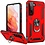 Ntech Hoesje Geschikt Voor Samsung Galaxy S22 Hoesje Anti-Shock Hybrid Armor Rood - Hoesje Geschikt Voor Samsung Galaxy S22 hoesje met Kickstand Ring Houder - Kunststof - Back Cover