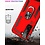 Ntech Hoesje Geschikt Voor Samsung Galaxy S22 Hoesje Anti-Shock Hybrid Armor Rood - Hoesje Geschikt Voor Samsung Galaxy S22 hoesje met Kickstand Ring Houder - Kunststof - Back Cover