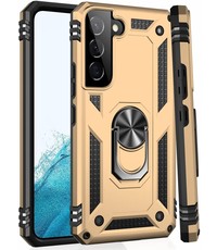 Ntech Samsung Galax S22 Plus Hoesje Anti-Shock Hybrid Armor Goud