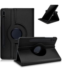 Ntech Samsung Tab S8 hoes Draaibare Book Case Cover Zwart - Samsung Galaxy Tab S8 hoesje 2022 - Tab S7 hoes 11 inch Tablet Hoes