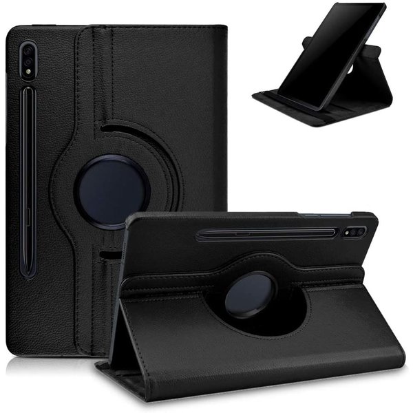 Ntech Hoesje Geschikt Voor Samsung Galaxy Tab S8 hoes Draaibare Book Case Cover Zwart - Hoesje Geschikt Voor Samsung Galaxy Tab S8 hoesje 2022 - Tab S7 hoes 11 inch Tablet Hoes