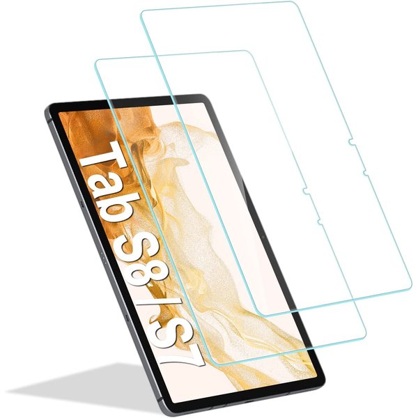 Ntech Screenprotector Geschikt voor Samsung Galaxy Tab S8 screenprotector 2pack Glas - Galaxy Tab S8 2022 Screenprotector - Screenprotector Geschikt voor Samsung Galaxy Tab s8 -Tab S7 11 inch 2022 Screenprotector - Screenprotector Geschikt voor Samsung Galaxy T