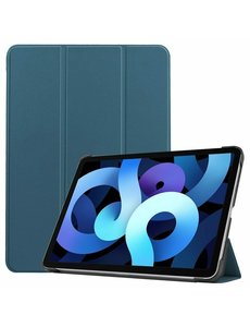 Ntech iPad Air 5 hoes bookcase Donker Groen -  iPad air 2022 hoes 10.9 - hoes iPad Air 5 smart case Kunstleer - iPad air 2020 hoes Trifold Smart hoesje