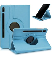 Ntech Samsung Tab S8 hoes Draaibare Book Case Cover Licht Blauw - Samsung Galaxy Tab S8 hoesje 2022 - Tab S7 hoes 11 inch Tablet Hoes