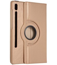 Ntech Samsung Tab S8 hoes Draaibare Book Case Cover Goud - Samsung Galaxy Tab S8 hoesje 2022 - Tab S7 hoes 11 inch Tablet Hoes