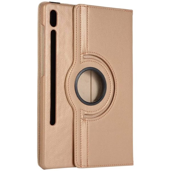 Ntech Hoesje Geschikt Voor Samsung Galaxy Tab S8 hoes Draaibare Book Case Cover Goud - Hoesje Geschikt Voor Samsung Galaxy Tab S8 hoesje 2022 - Tab S7 hoes 11 inch Tablet Hoes