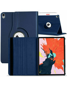 Ntech iPad Air 2022 Hoes 360 Graden Draaibare Donker Blauw - iPad Air 5 hoes bookcase met standaard - iPad air 5 case 5e generatie hoes - iPad Air 2022 / Air 2020 hoes 10.9 - hoes iPad Air 5 2022 - hoesje iPad Air 4 / 5