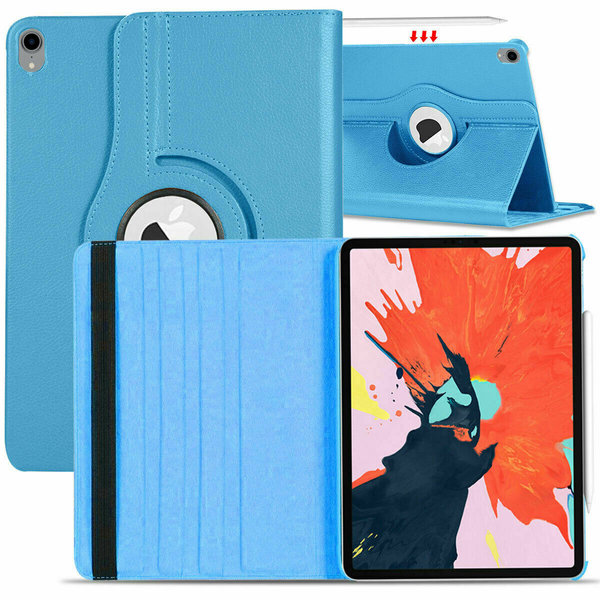 Ntech Hoes geschikt voor iPad Air 2022 360 Graden Draaibare Licht Blauw - Hoes geschikt voor iPad Air 5 hoes bookcase met standaard - Hoes geschikt voor iPad air 5 case 5e generatie hoes - Hoes geschikt voor iPad Air 2022 / Air 2020 hoes 10.9 - Hoes geschikt vo