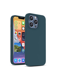 Ntech iPhone 13 Pro Max Siliconen backcover met microvezel Pine Groen