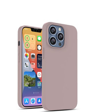 Ntech iPhone 13 Pro Max Siliconen backcover met microvezel Pink Sand